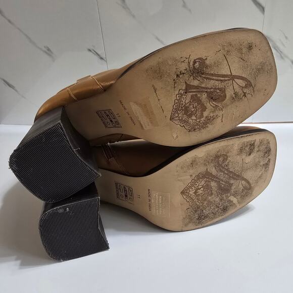 Free People Naomi Ankle Boots Camel Brown Size 11 - Picture 9 of 12